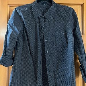 Tommy Hilfiger Women’s Button Down- Navy with White dots